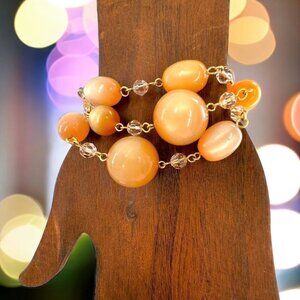 NEW/NWT Delmonico Blonde Bead and Crystal Triple Strand Bracelet